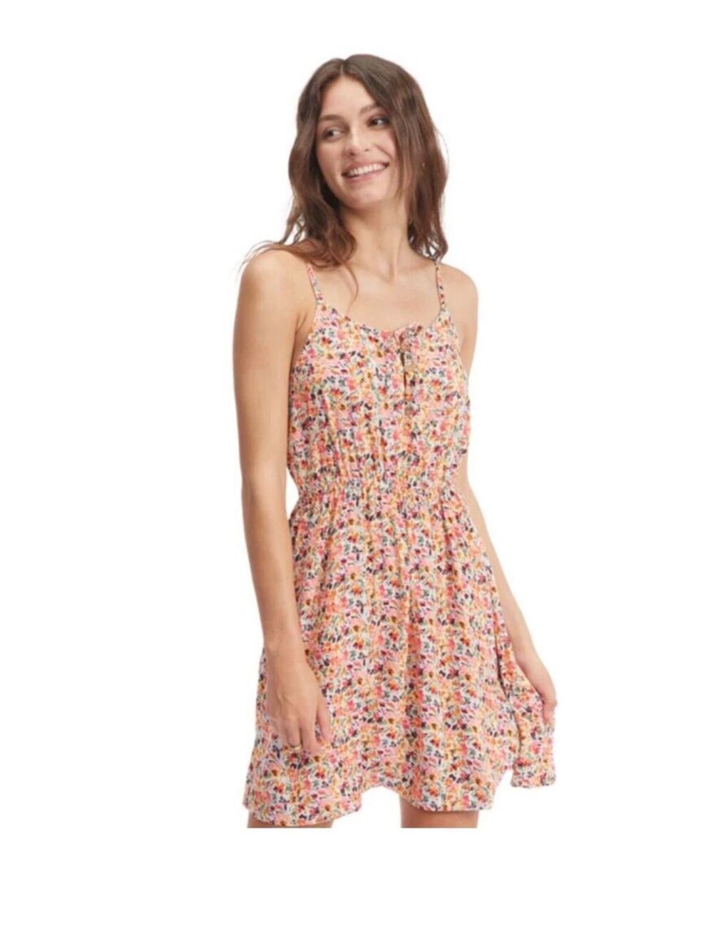 #106 Roxy Everything Is Fine Surf Beachy Strappy Dress Ditzy Dainty Floral